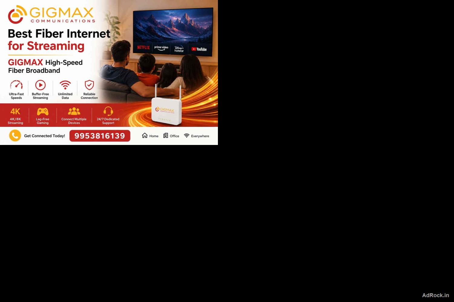 Best Fiber Internet for Streaming | GIGMAX High-Speed Fiber Broadband