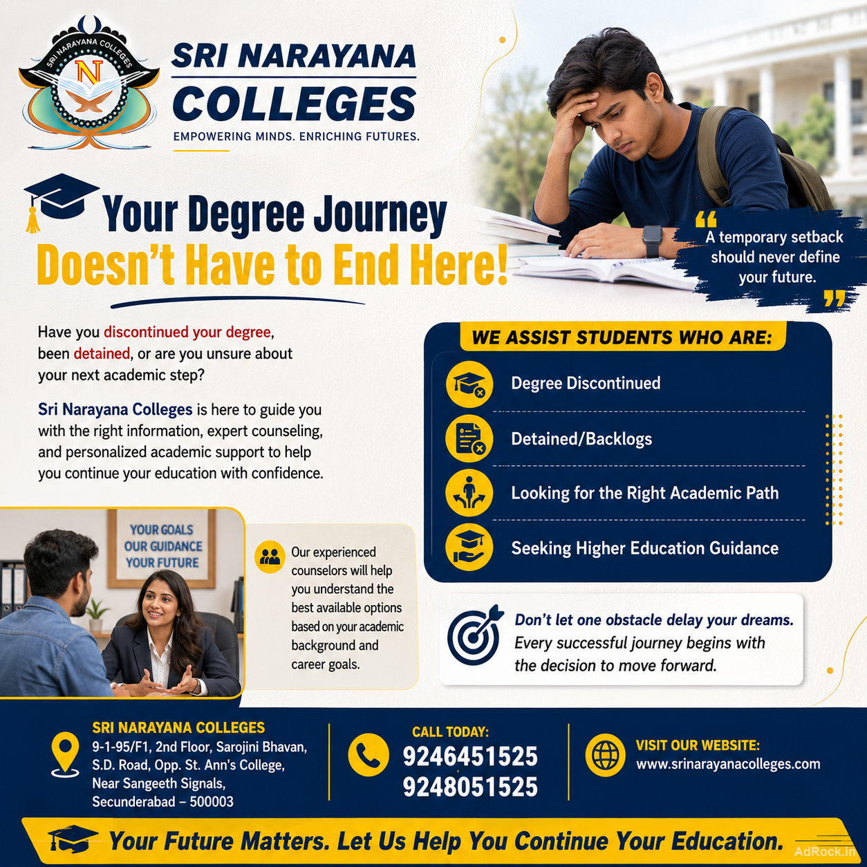 Continue Degree After Detention Sri Narayana College 