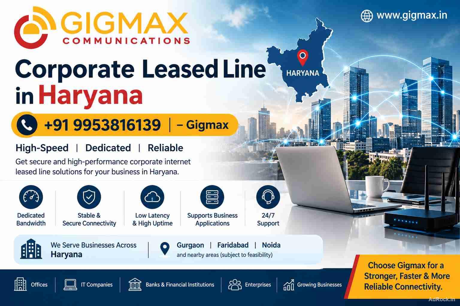 Corporate Leased Line in Haryana | +91 9953816139 – Gigmax