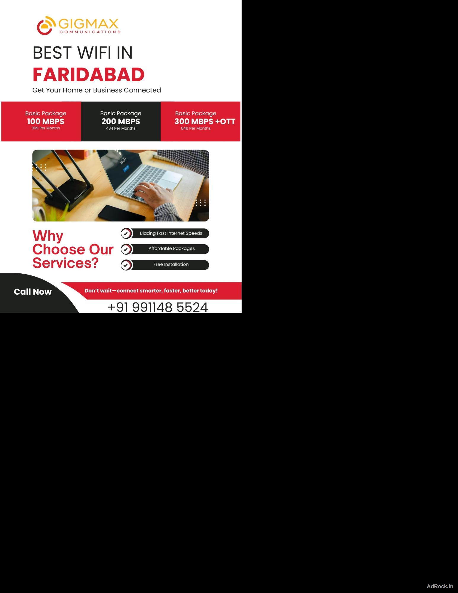 WiFi Connection in Faridabad – Gigmax High-Speed Internet Services