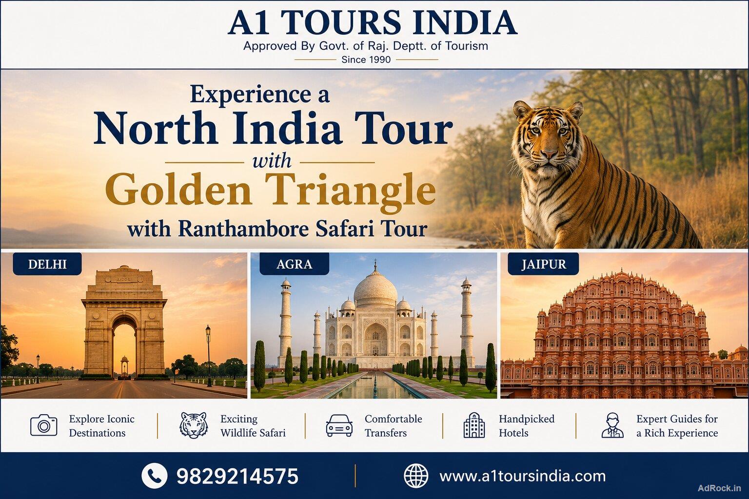 Experience North India Tour with a Golden Triangle  Ranthambore Safari Tour