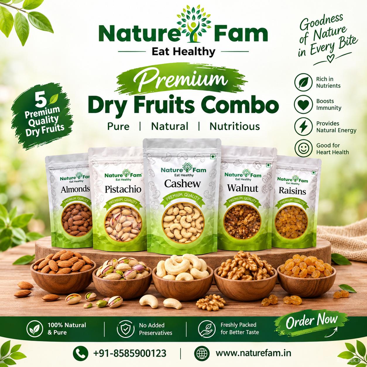  Premium Dry Fruits Combo Pack | Fresh & Quality Dry Fruits – Naturefam