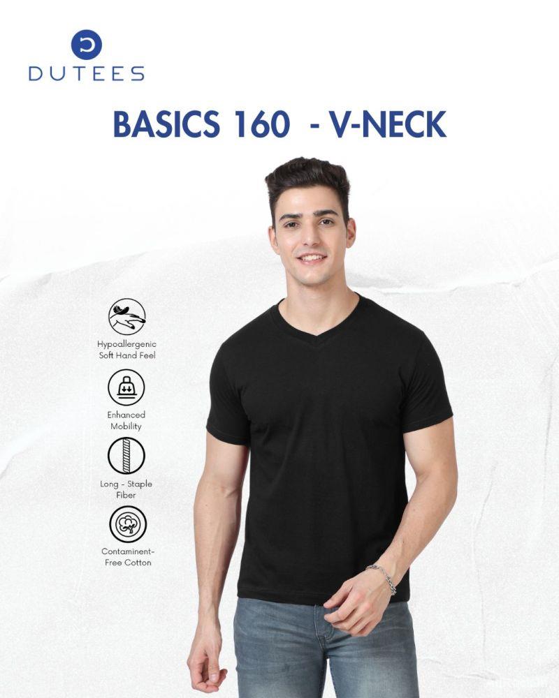 Basics 160 V-Neck T-Shirt | Lightweight Cotton | Everyday Essential Wear