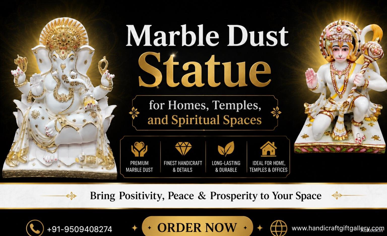 Marble Dust Statue for Homes, Temples, and Spiritual Spaces