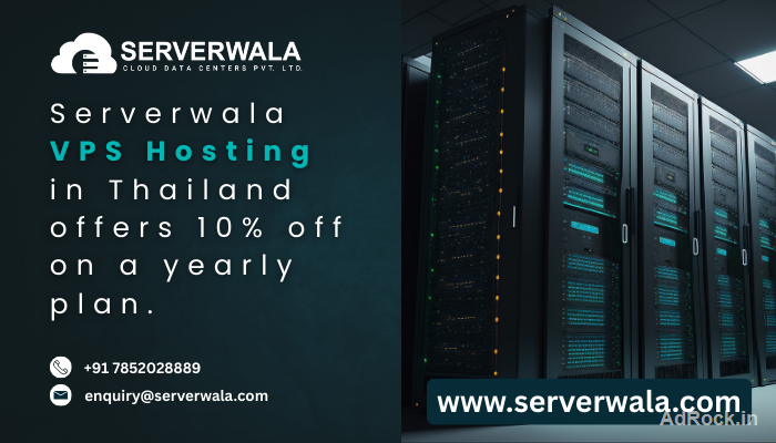 Serverwala VPS hosting in Thailand offers 10% off on a yearly plan. Serverwala VPS hosting in Thailand offers 10% off on a yearly plan.