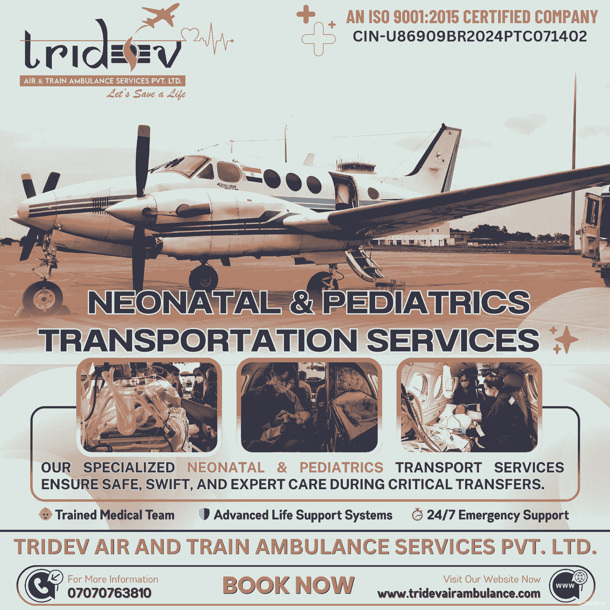 Peace Is Here: Tridev Air Ambulance Services in Ranchi Patient Transfer with Calm