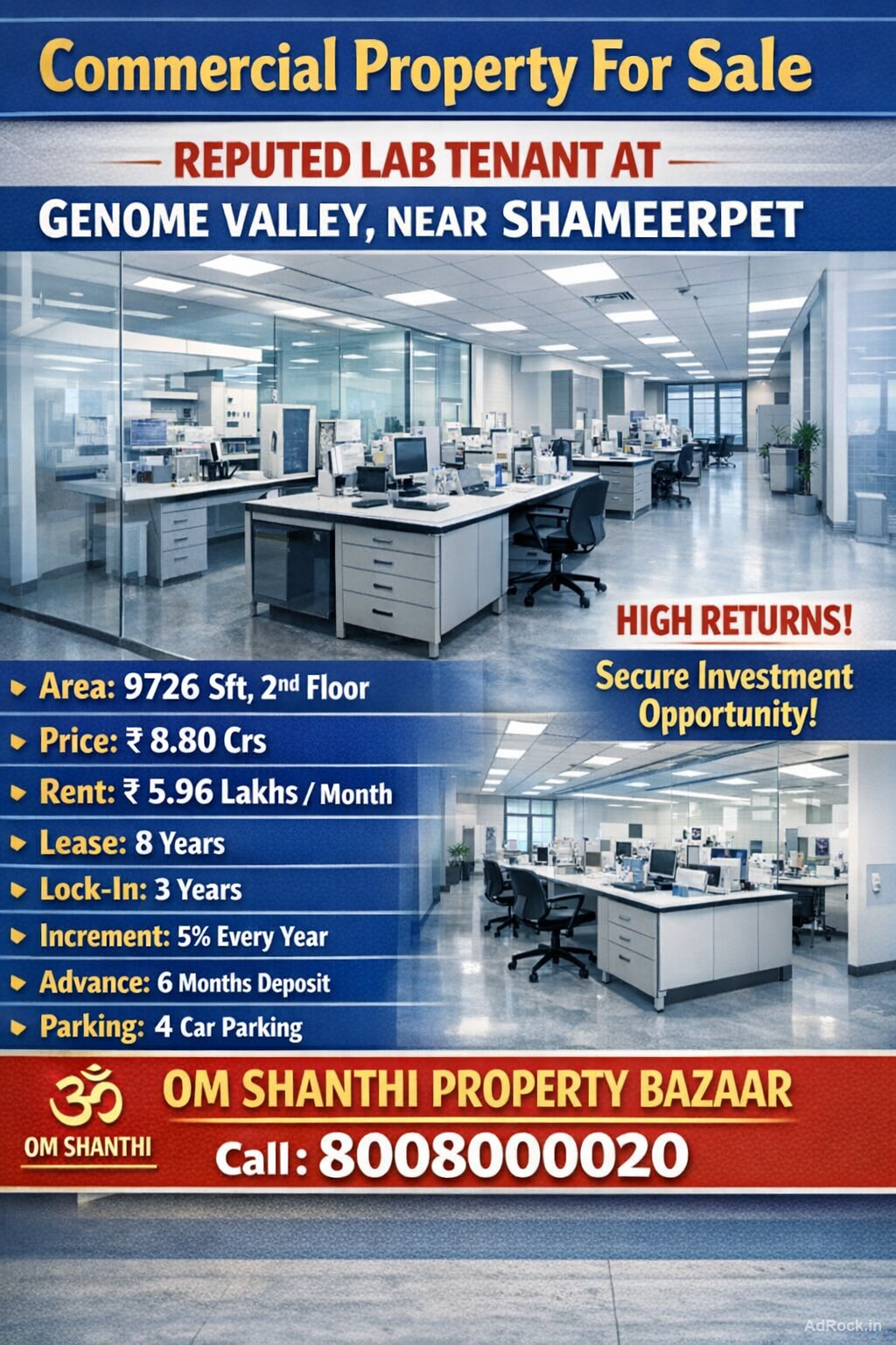 Sale of commercial property REPUTED LAB Tenant at GENOME VALLEY