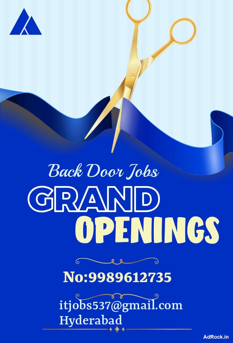 BACKDOOR JOBS IN HYDERABAD FOR FRESHERS