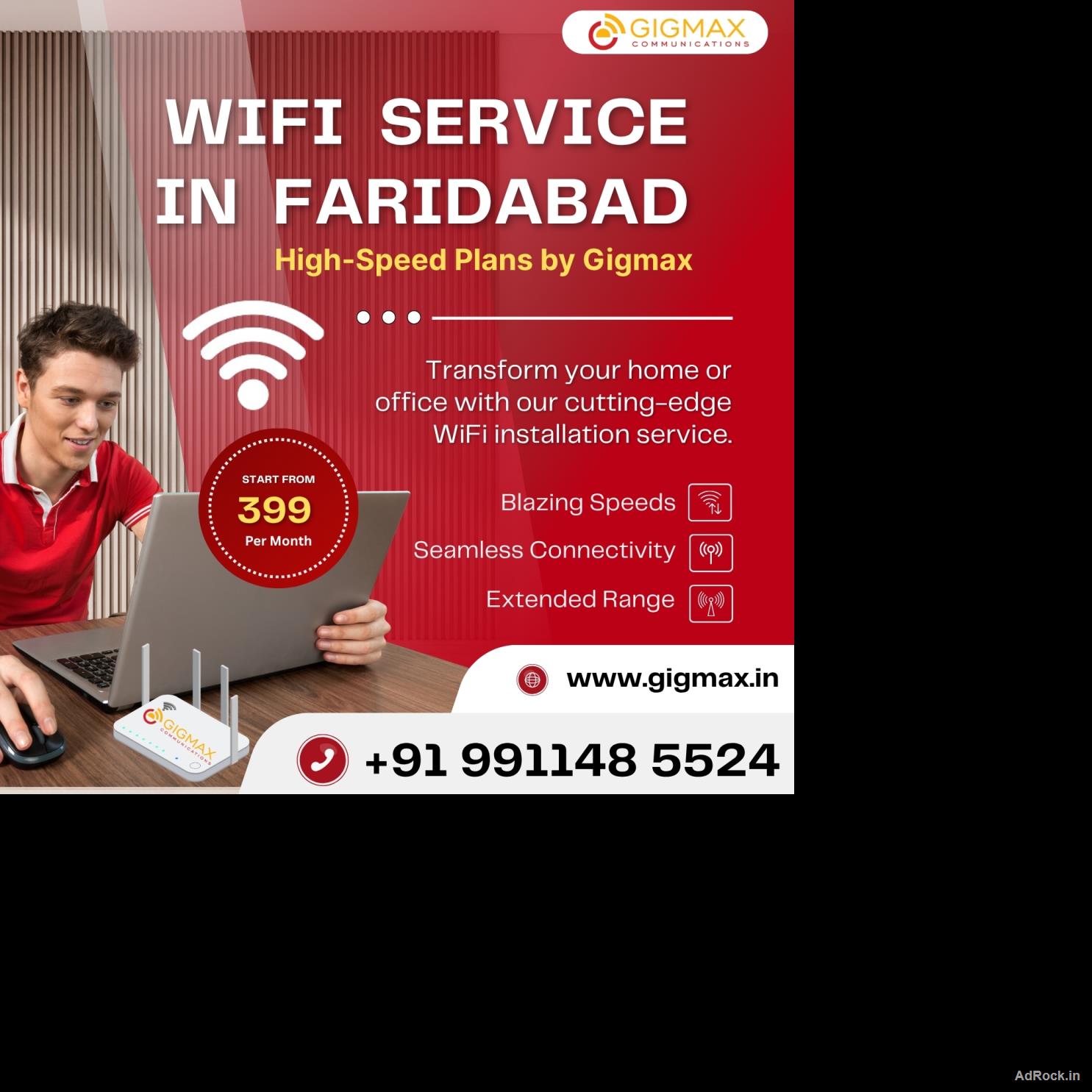  WiFi Service in Faridabad – Ultra-Fast Internet Plans by Gigmax
