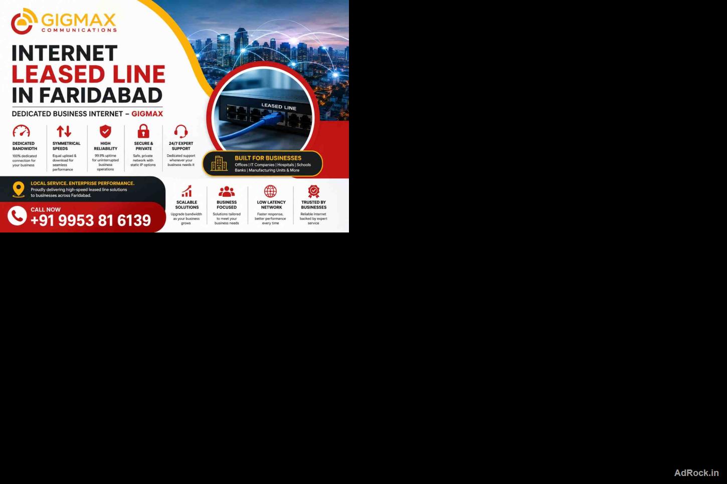 Internet Leased Line in Faridabad | Dedicated Business Internet – GIGMAX