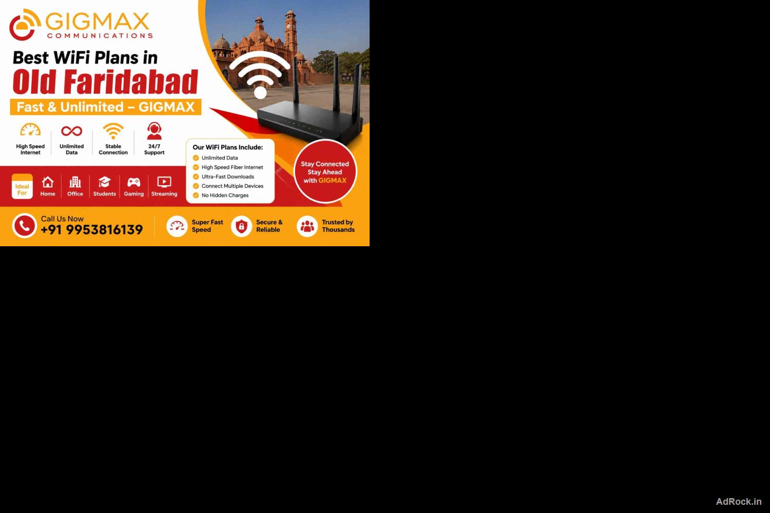 Best WiFi Plans in Old Faridabad | Fast & Unlimited – GIGMAX