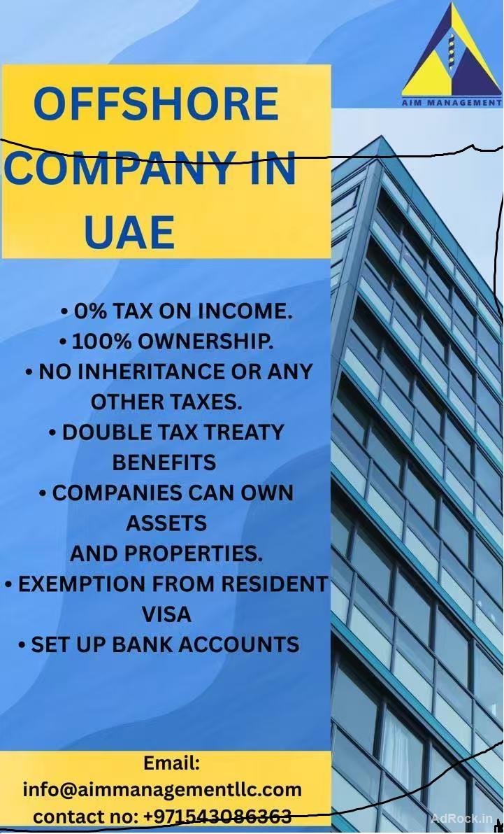 USD2100 UAE OFFSHORE COMPANY LICENSE AND GUARANTEE BANK ACCOUNT ASSISTANCE