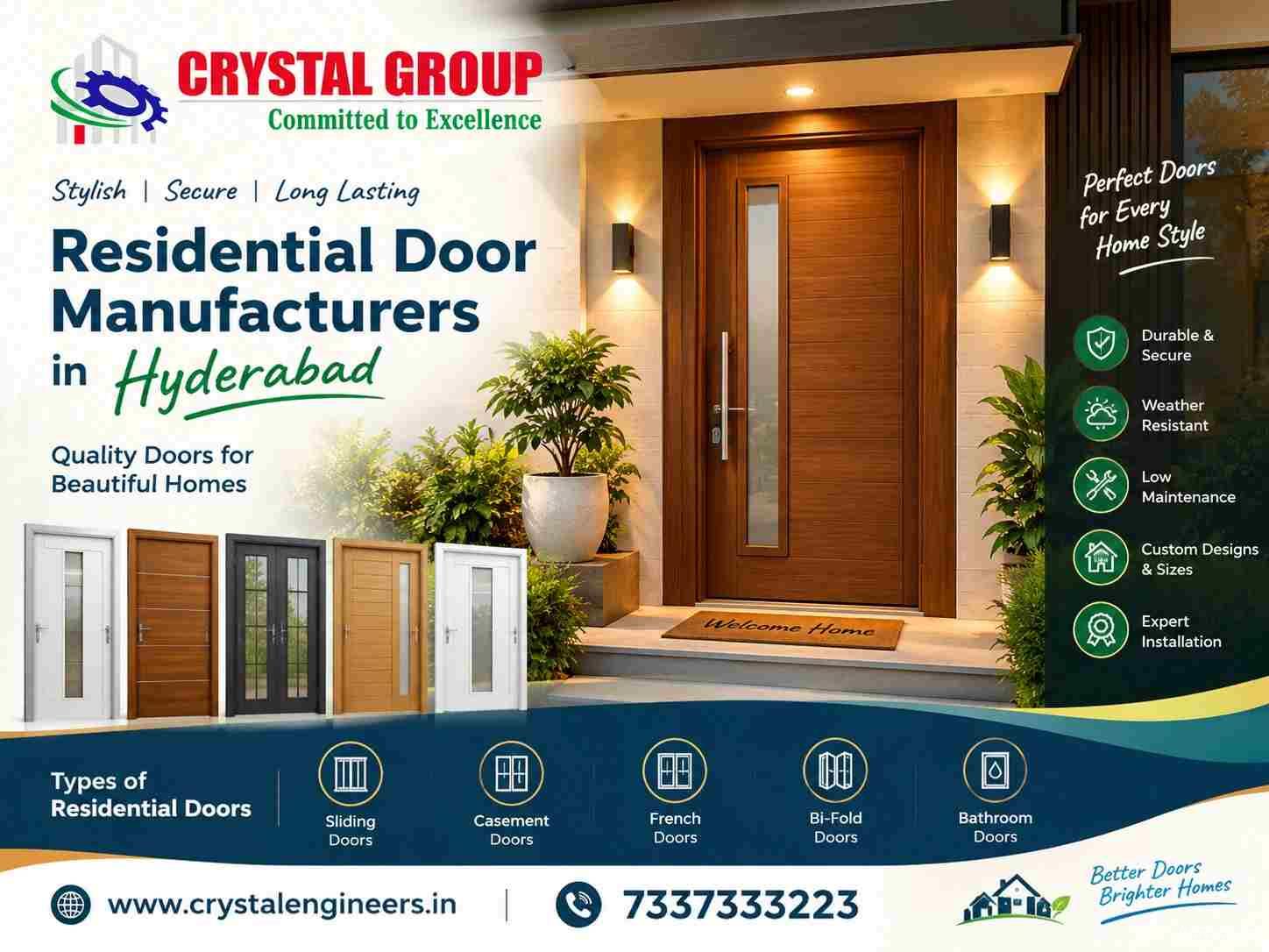 CRYSTAL ENGINEERS – Custom Residential Doors for Hyderabad Homes