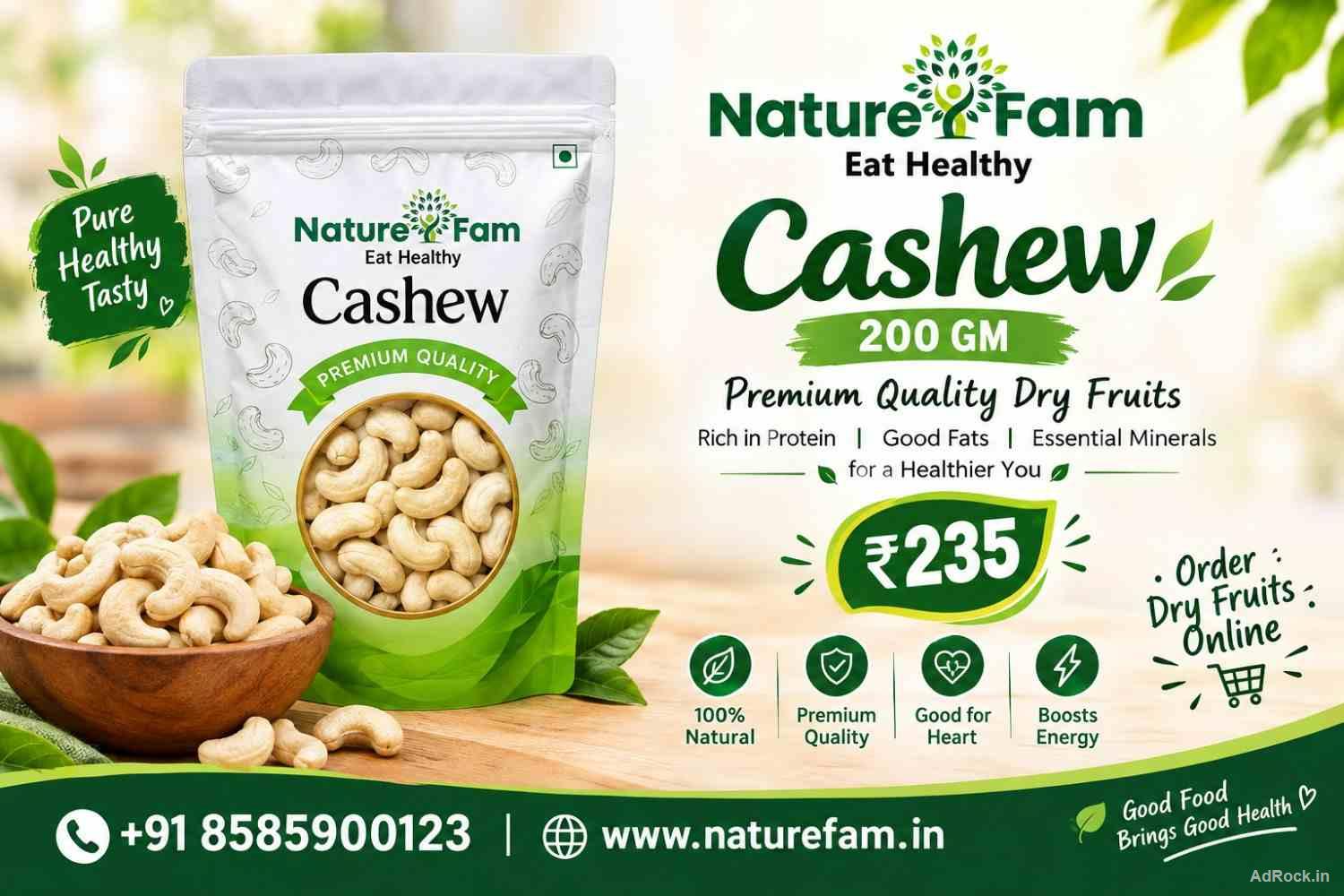 200 GM Cashew Price & Order Dry Fruits Online | Naturefam