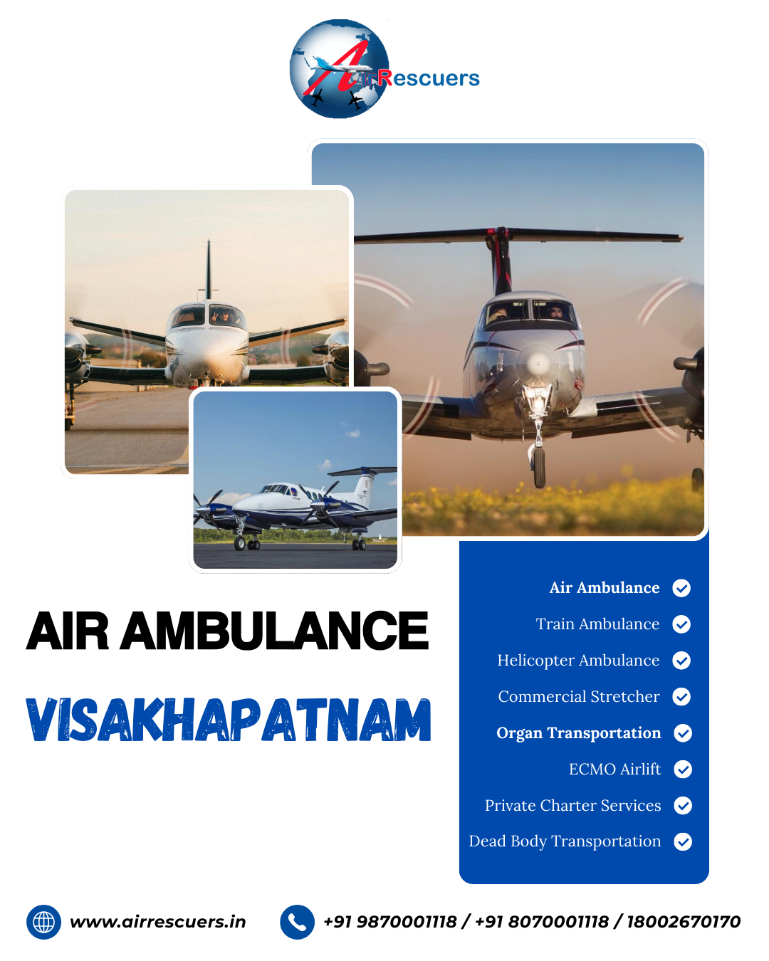 Emergency Air Ambulance in Visakhapatnam: Fast, Reliable, 24/7