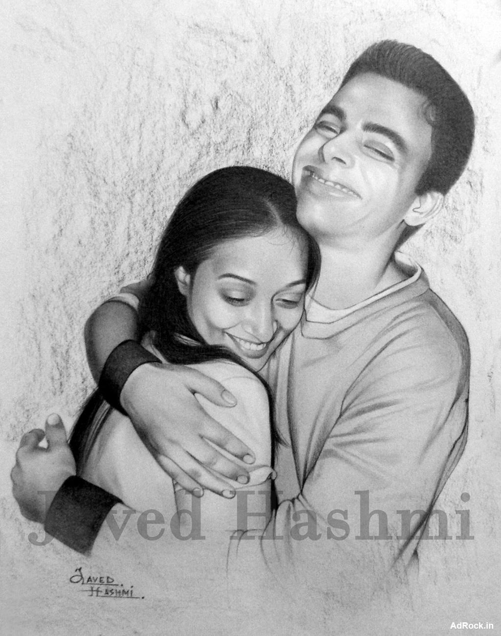 Hot Couple Sketch, Hand Made Sketch Price | Low Cost Pencil Artworks