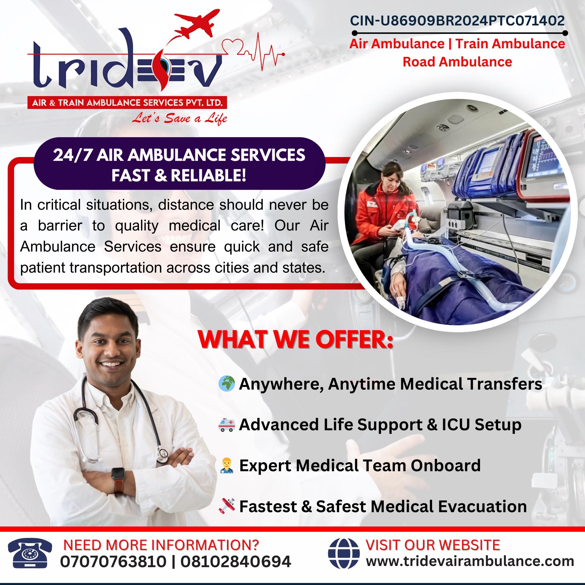 Tridev Air Ambulance Services in Delhi: Life-Saving Emergency Transfers