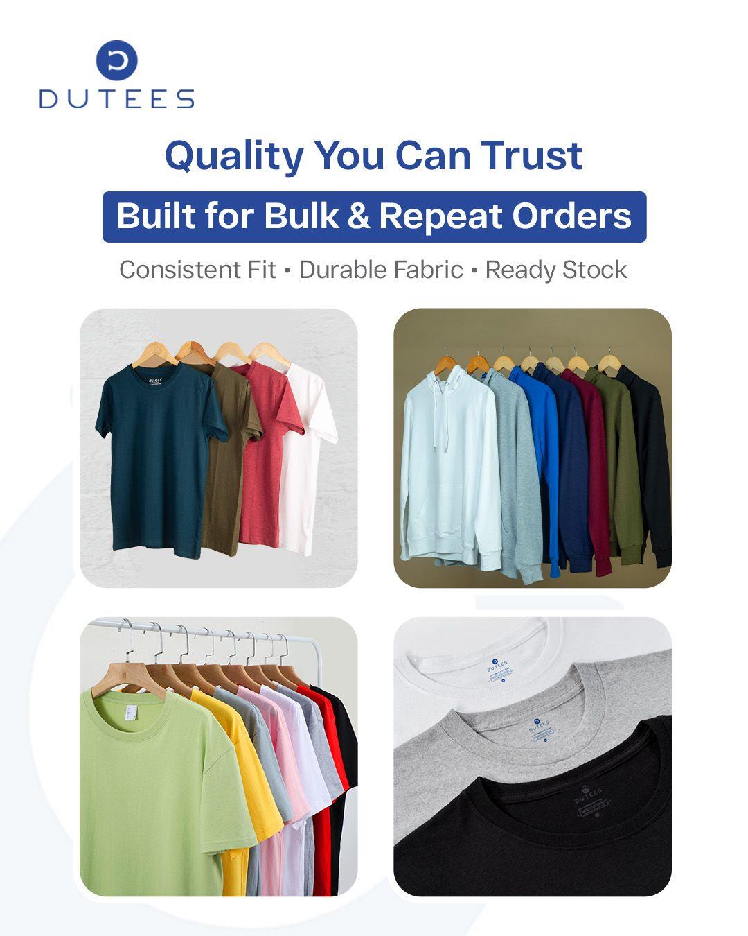 Dutees: Durable, Consistent Blank Clothing – Perfect for Bulk & Custom Orders!