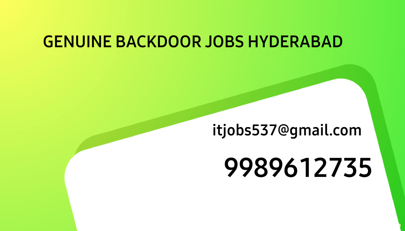 Backdoor Hyderabad Jobs ,India