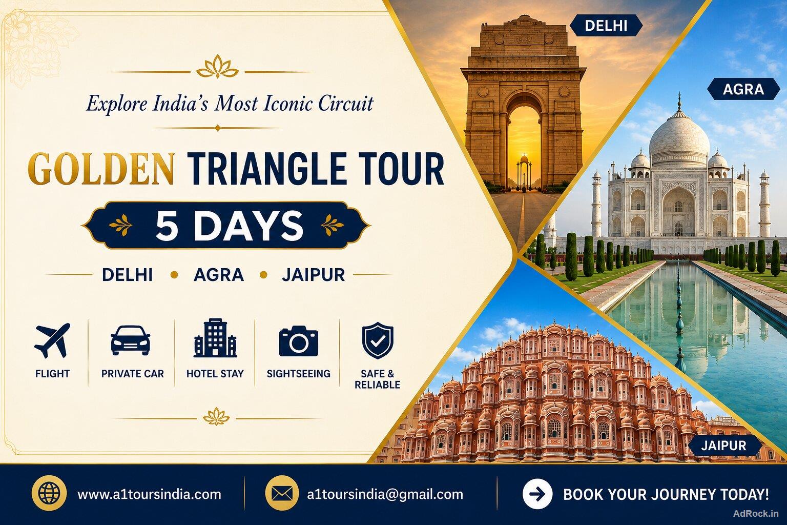 Golden Triangle Tour 5 Days – Discover Delhi, Agra & Jaipur in One Amazing Journey