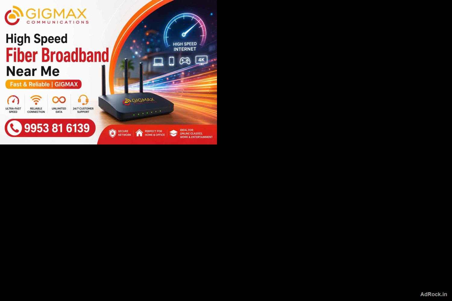 High Speed Fiber Broadband Near Me – Fast & Reliable GIGMAX