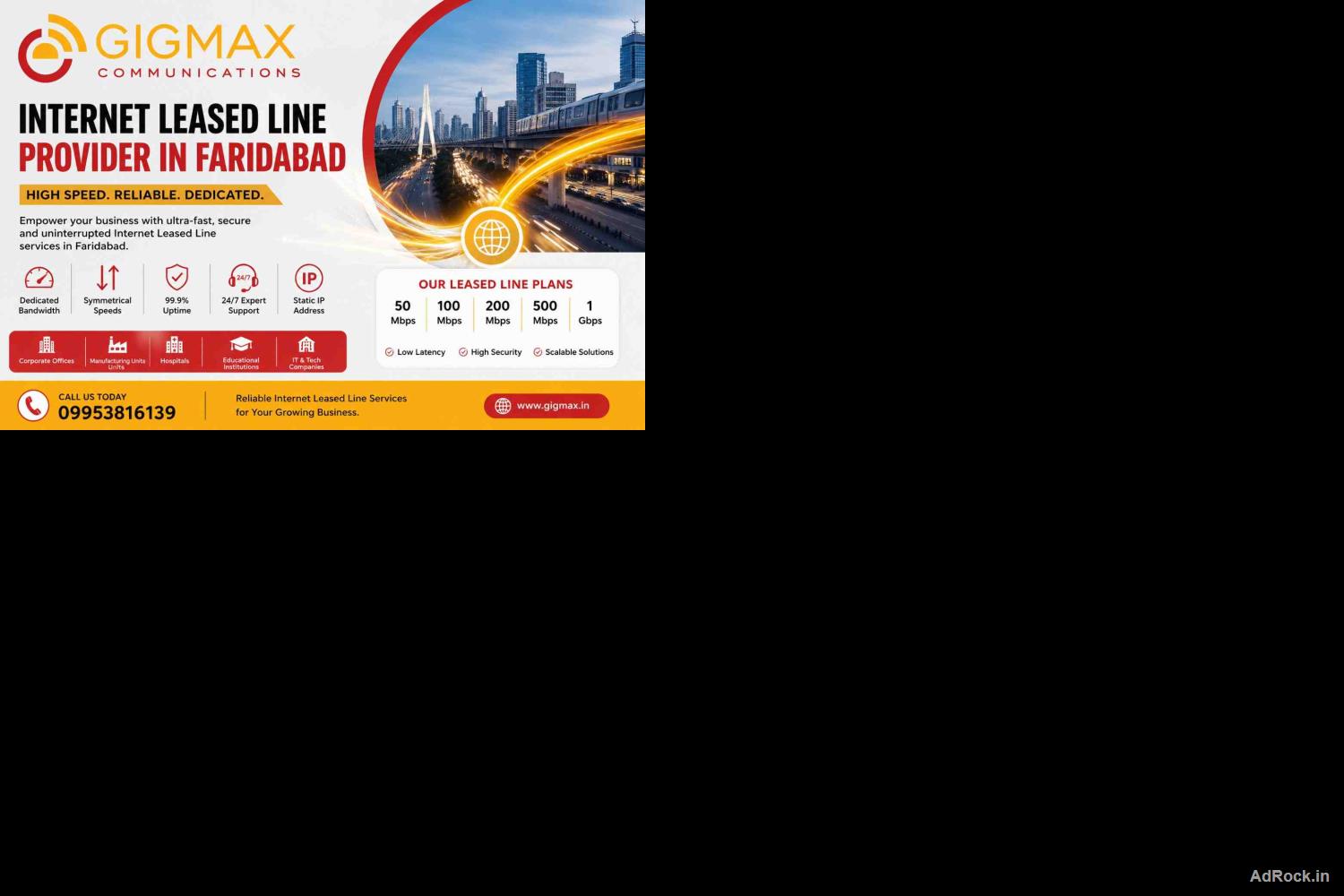 Fast & Secure Internet Leased Line Services in Faridabad – GIGMAX