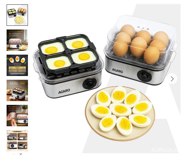 Grand Egg Boiler & Poacher 500W | Fast, Automatic Silver Egg Cooker for Home & Kitchen