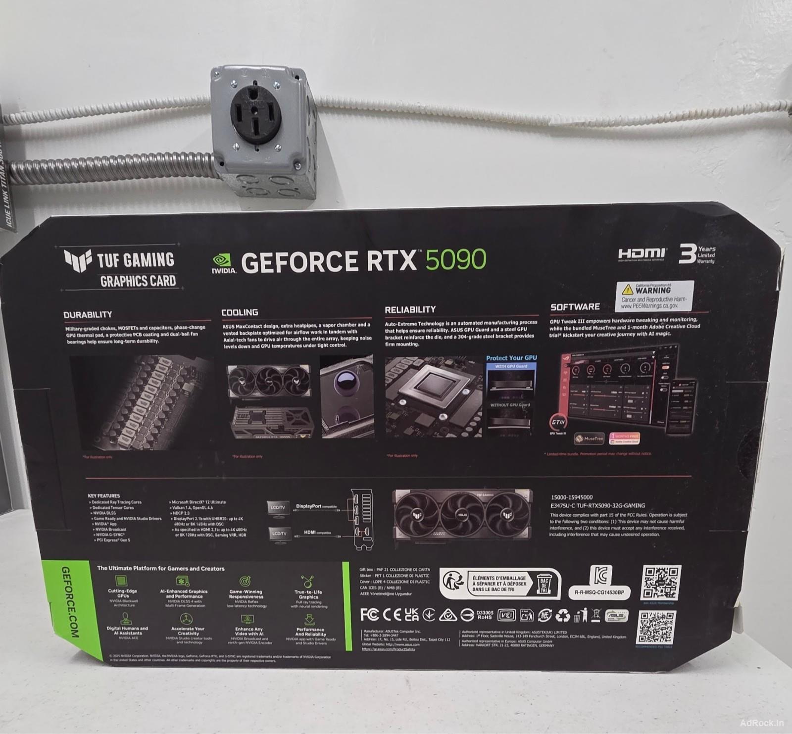 ASUS TUF NVIDIA GeForce RTX 5090 32GB GDDR7 Graphics Card OC edition