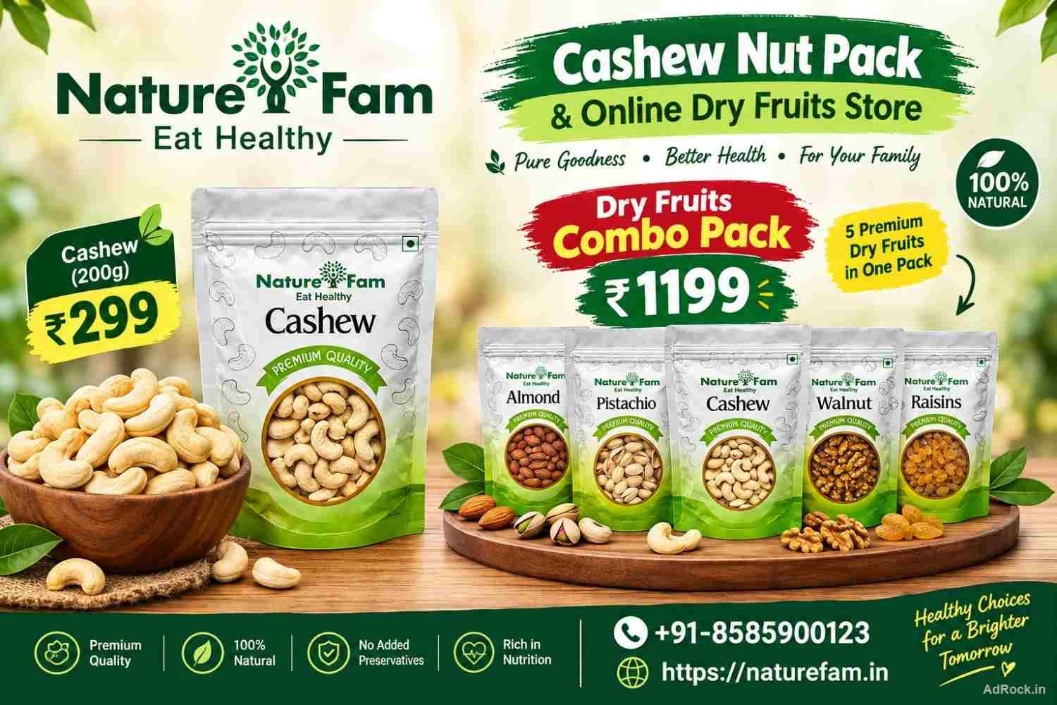 Cashew Nut Pack & Online Dry Fruits Store | Naturefam