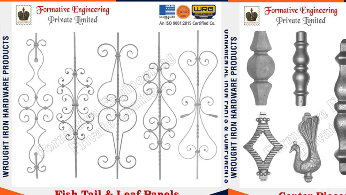 Wrought Iron Hardware, Gate Grill Parts, Railing & Fencing Components Manufacturers Exporters in India Ludhiana www.mona