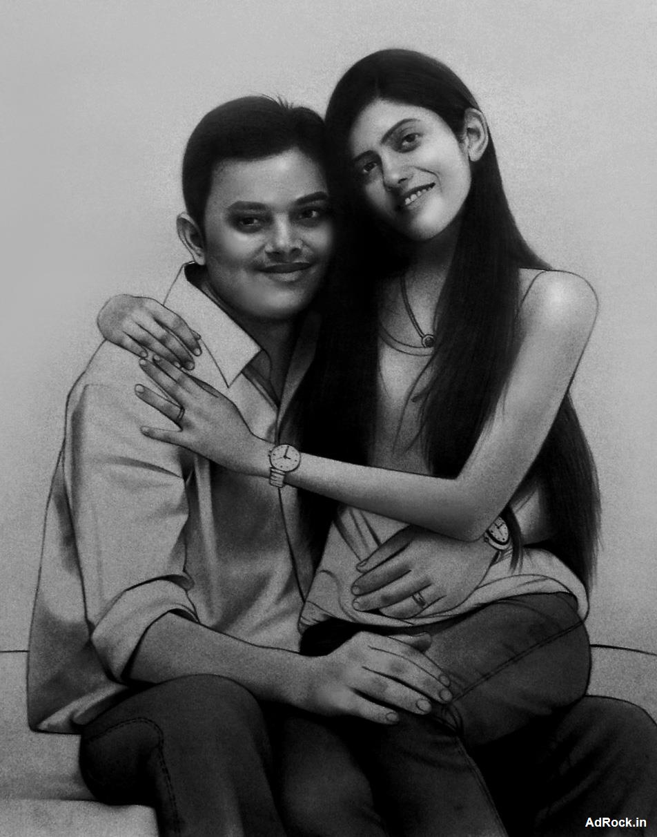 Hot Couple Sketch, Hand Made Sketch Price | Low Cost Pencil Artworks