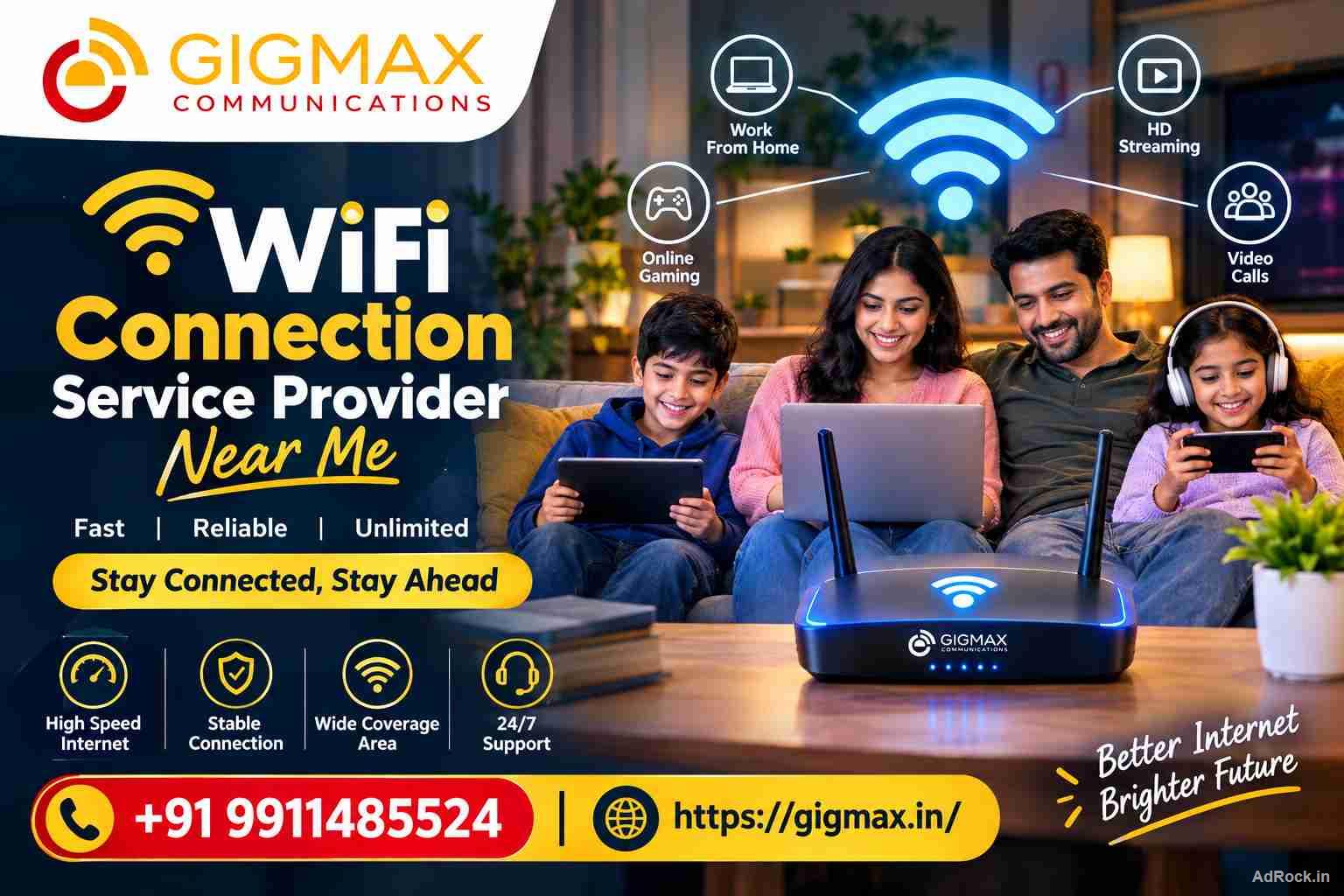 WiFi Connection Service Provider Near Me | +91 9911485524 – Gigmax 