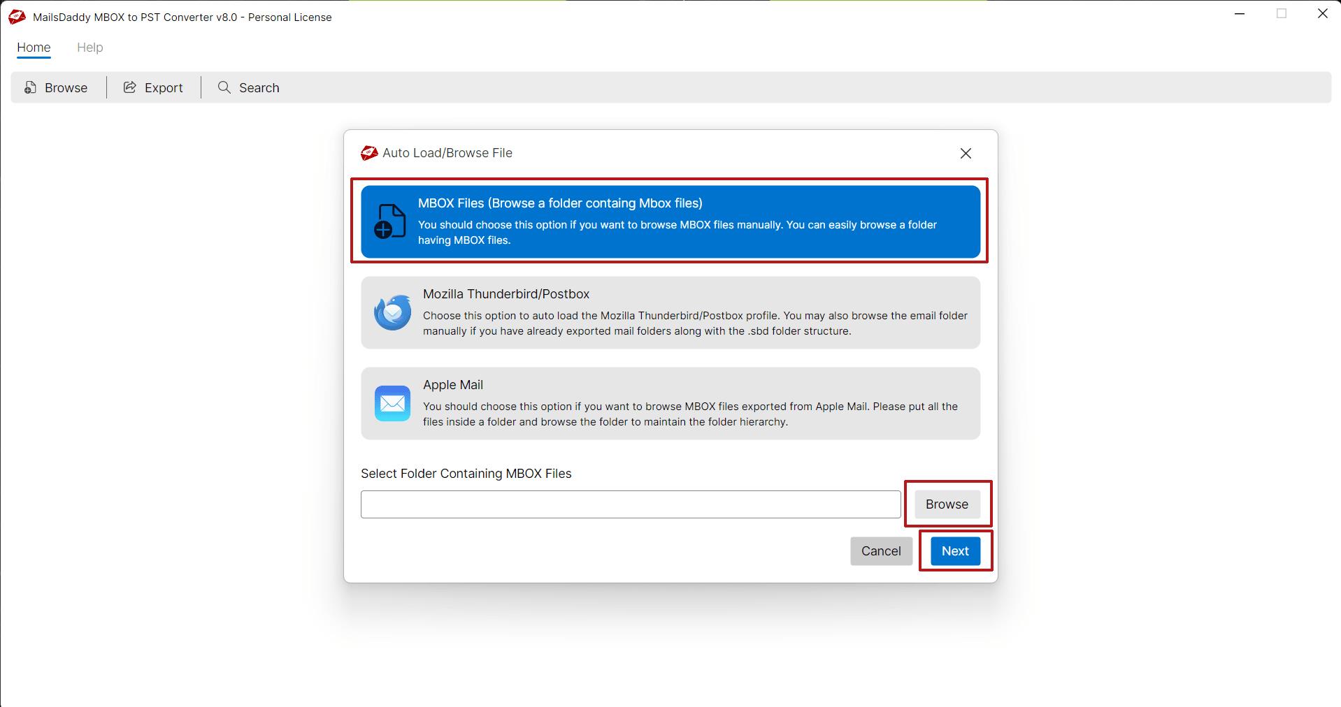 MailsDaddy MBOX to PST Converter
