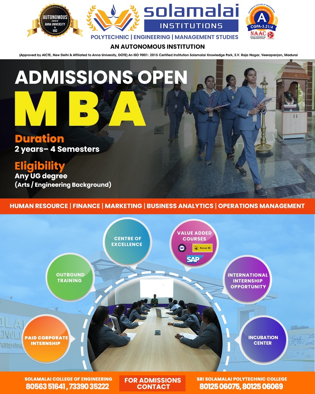 MBA Course in Madurai | Solamalai College of Engineering